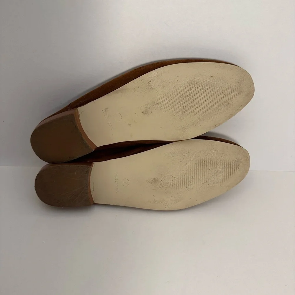 Sole Sister Gail Brown Suede Leather Collapsible Heels Slip On Flat Shoes Size 7 - Picture 8 of 9